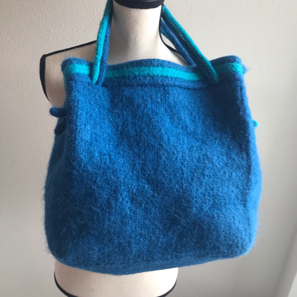 NWOT Large Boiled Wool handcrafted bag / purse
